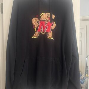 Maryland Terrapins Black Hoodie with Red 'M' Mascot